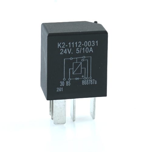 Micro Relay 24V, 5/10A, changeover contact, with diode