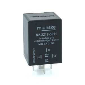 Zeitrelais 24V, NC 10A/NO 15A, 0,75s, abfallverzögert, nicht potentialfrei, retriggerbar