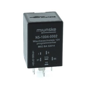Wisch-Wasch-Intervall-Relais 12V, Power-K, einstellbare Intervallzeiten 2...30s Programmierung mit Intervallschalter, Nachwischdauer 4s