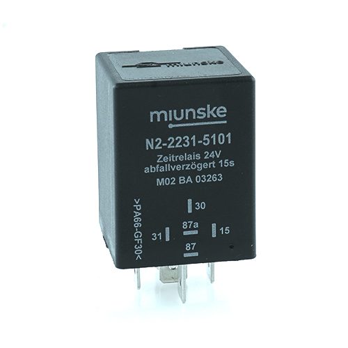 Zeitrelais 24V, NC 20A/NO 20A, 15s abfallverzögert, nicht potentialfrei, retriggerbar