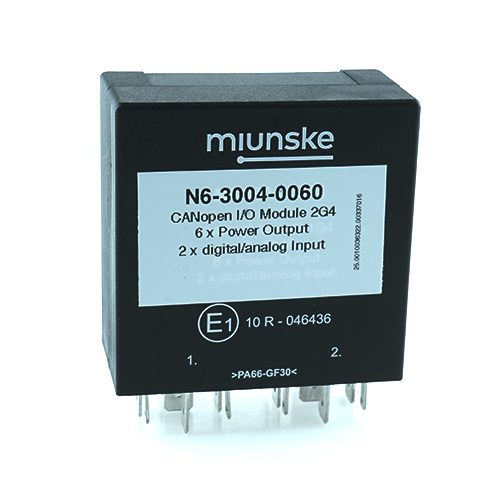 CANopen I/O-Modul 2G4, 9-36V, 2 x Input, 6 x Power Output (high-side)
