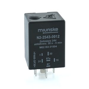 Zeitrelais 24V, NC 10A/NO 15A, 20s...5min einstellbar, abfallverzögert, potentialfrei, retriggerbar