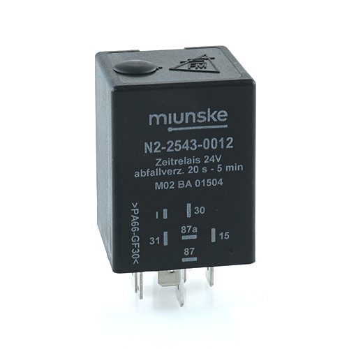 Zeitrelais 24V, NC 10A/NO 15A, 20s...5min einstellbar, abfallverzögert, potentialfrei, retriggerbar