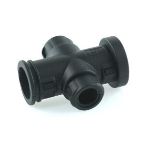 X-shaped conduit joiner, NW10-7,5-10-7,5, black