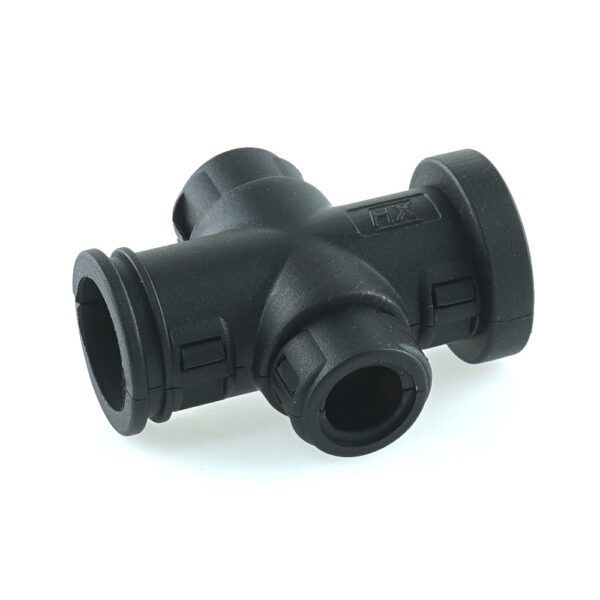 X-shaped conduit joiner, NW10-7,5-10-7,5, black