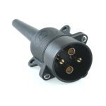 Stecker 4-polig, 6-24V, Schraubanschluss, Knickschutztülle