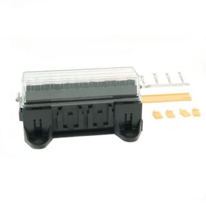 Sicherungshalter 16 polig, komplett mit Deckel, Befestigungsfüße, Kontakt