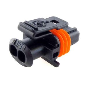 female compact connector, code 1, 2 pole, black