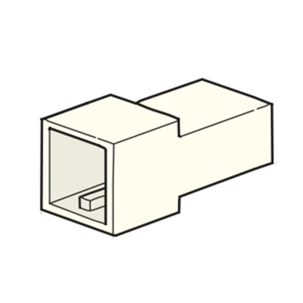 Flachsteckhülsengehäuse, male holder 6,3mm, 2-polig