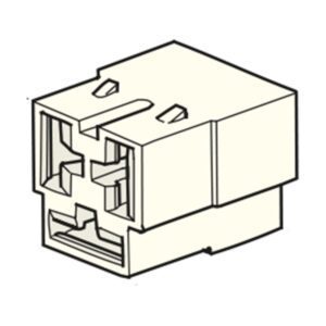 Flachsteckhülsengehäuse, female holder 6,3mm, 3-polig