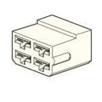 Flachsteckhülsengehäuse, female holder 6,3mm, 4-polig