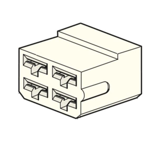 Flachsteckhülsengehäuse, female holder 6,3mm, 4-polig