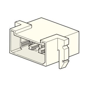Flachsteckhülsengehäuse, male holder 6,3mm, 8-polig, mit Befestigungsclip