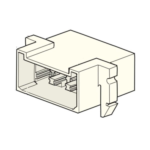 Connector, male holder 6.3mm, 8way, with detent