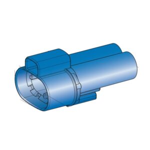 Leistungs-Flachsteckergehäuse, male holder 2-polig, blau