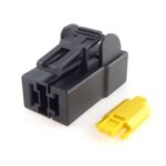 Leistungs-Flachsteckhülsengehäuse, 2-polig, mit Secondary Lock, schwarz