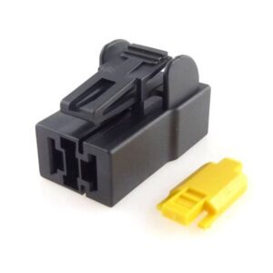 Female holder, 2-pole, with secondarylock, black