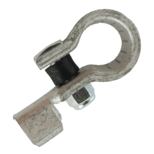 Battery Clamp "-", cast brass tin plated, crimp connection for 25-40mm²