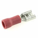 Flachsteckhülse 4,7×0,8mm, schaftisoliert rot, 0,25-1mm²