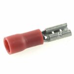 flat push-on receptacle 2.8×0.8mm, insulated shaft, 0.25-1mm², red
