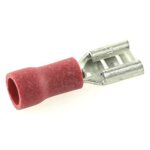 flat push-on receptacle 4.7×0.5mm, insulated shaft, 0.25-1mm², red