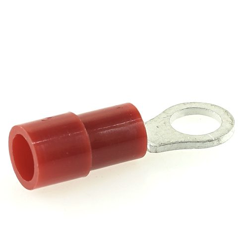 Ringkabelschuh, schaftisoliert, rot, Ø 4,3mm, 0,25-1mm²