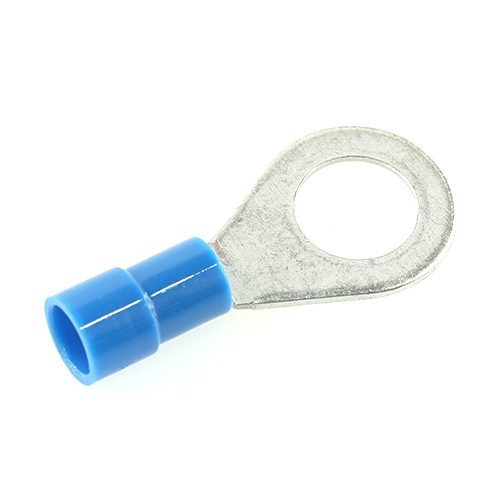 ring cable lug, Ø 8.4mm, insulated shaft, 1-2.5mm², blue