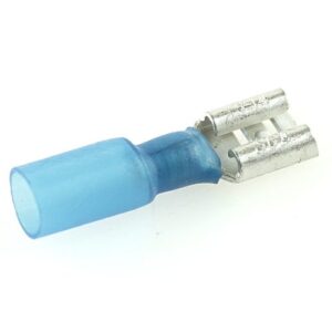 flat push-on receptacle 6.3mm, insulated shaft, 1.25-2.5mm², blue, heat-shrinkable