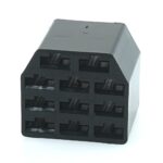 Connector, female holder 6.3mm, 11way, black