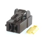 Female holder, 2-pole, with secondarylock, brown