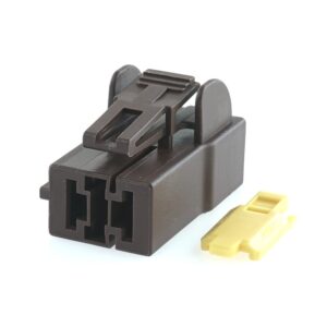 Leistungs-Flachsteckhülsengehäuse, 2-polig, mit Secondary Lock, braun