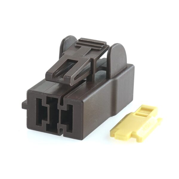 Female holder, 2-pole, with secondarylock, brown