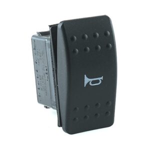 off<on Taster, 24V/15A, Contura II, ohne Lampe/LED, ohne Linse, Symbol "Horn", mit Flächendichtung