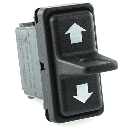 on-off-on Schalter 28V/0,4VA, Symbol Pfeil hoch/Pfeil runter, Contura XII