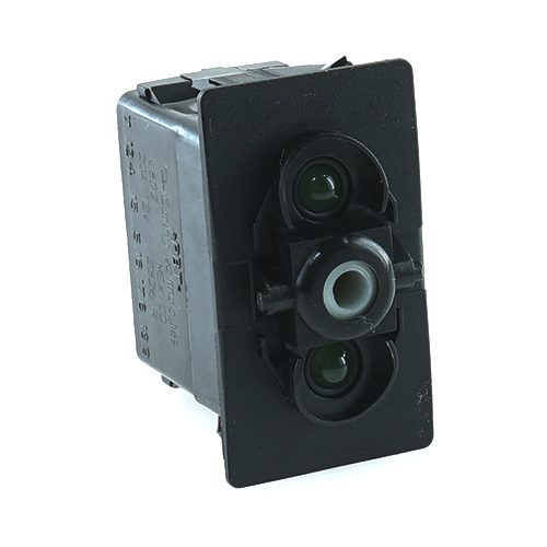 on>off<on Taster 12V/20A, LED 1 grün hell, LED 2 grün hell