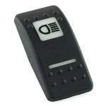 Actuator Contura II, black, square lens and bar lens white, symbol “high beam”
