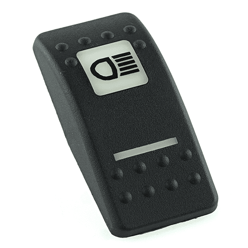 Actuator Contura II, black, square lens and bar lens white, symbol "high beam"