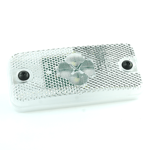 LED-Sidemarker 24V, white, 110x50mm, with reflector, AMP-JPT connector