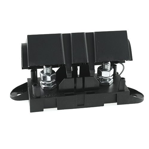 Sicherungshalter für MEGA Sicherungen, mit Deckel und Befestigungslaschen