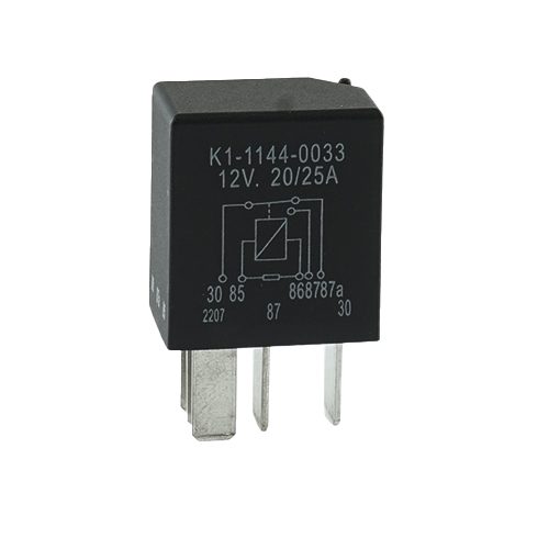 Mikro-Relais 12V, 20/25A, Wechsler, mit Widerstand