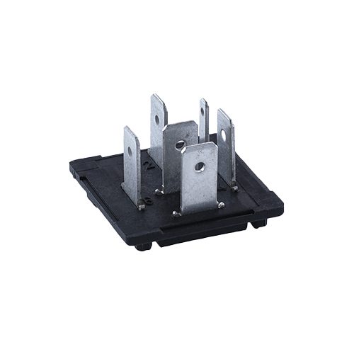 Relais-Grundplatte 6-polig, 5x6,3mm + 1x2,8mm, mit Bedruckung