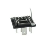 Relay Base 8-pole, 5x6.3mm + 3x2.8mm, with printing, with circular notch