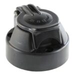 Trailer Plug 12V, 7-pole, socket (ISO 1724), N-type, plastic, with flat-pin terminals and rubber seal in the cover