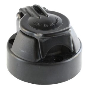 Trailer Plug 12V, 7-pole, socket (ISO 1724), N-type, plastic, with flat-pin terminals and rubber seal in the cover