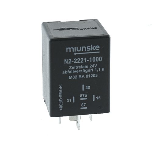 Zeitrelais 24V, NC 10A/NO 15A, 1,1s, abfallverzögert, nicht potentialfrei