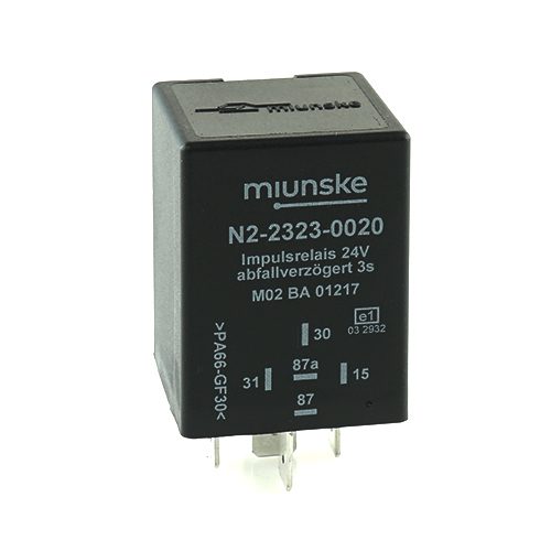 Switch-off delayed impulse relay 24V, 3sec, no dry contact, positive triggered, retriggerable