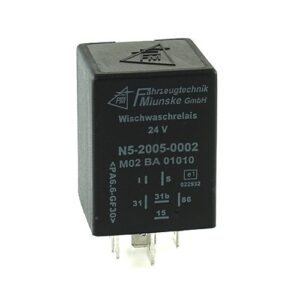 Wisch-Wasch-Intervall-Relais 24V, Intervalldauer 5s, Nachwischdauer 4s, verlängerte Relaiseinschaltdauer 800ms