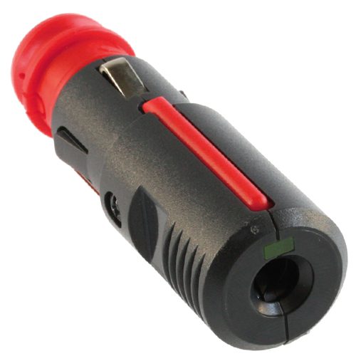 Sicherheits-Universal-Stecker 16A/6-24V, mit geschraubter Zugentlastung, mit Torpedosicherung 16A und LED