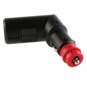 Universal Plug 8A/12-24V, bendable, with screwed strain relief and torpedo fuse 8A