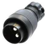 2-poliger Militärsteckverbinder, 24V nach VG 96 917, Stecker mit Schraubring, schwarz, gummiert, mit Crimp-/Lötkontakten für 35mm² Leitung